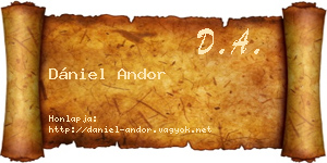 Dániel Andor névjegykártya