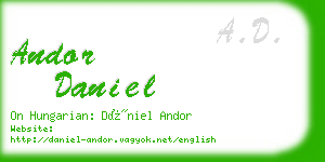 andor daniel business card